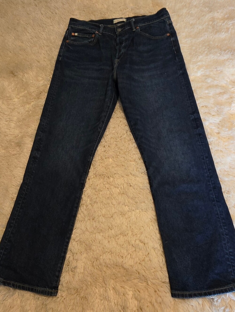AE77 American Eagle Premium Vintage Womens Highrise Darkwash Straight Crop Sz 12